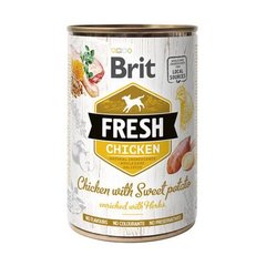 Brit Fresh Chicken with Sweet Potato - Консерви зі шматочками свіжої курятини та картоплею, 400 г