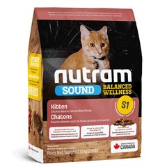 Nutram S1 Sound BW Холістик, корм для кошенят, з куркою та лососем 5.4 кг