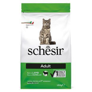 Schesir Cat Adult Lamb Шезир Сухой монопротеиновый корм с ягненком для взрослых кошек, 1,5 кг