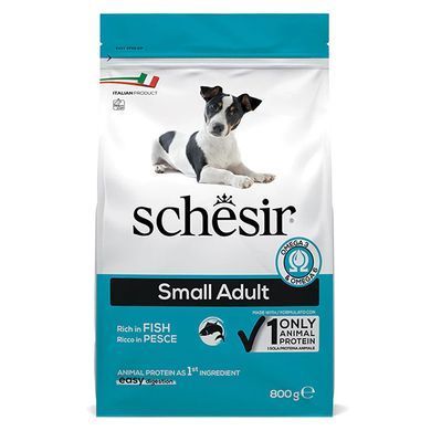Schesir Dog Small Adult Fish Шезір Сухий монопротеїновий корм з рибою для дорослий собак малих порід, 800 г