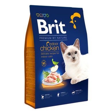 Brit Premium by Nature Cat Indoor Chicken - Сухой корм с курицей для взрослых кошек домашнего содержания, 300 г