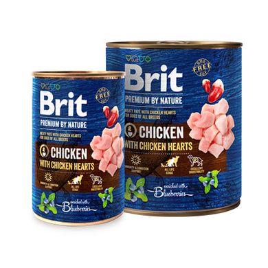 Brit Premium by Nature Chicken with Hearts - М'ясний паштет із курятини з курячим серцем для собак, 400 г