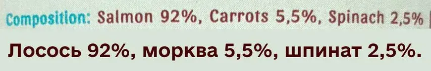 Cooka's Cookies Натуральный влажный корм 92% Лосось с морковью и шпинатом для собак, 400 г