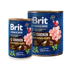 Brit Premium by Nature Chicken with Hearts - М'ясний паштет із курятини з курячим серцем для собак, 800 г