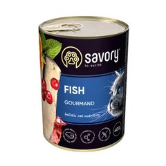 Savory Cat Gourmand Fish - Вологий корм для кішок з рибою, 400 г
