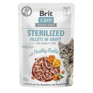 Brit Care Cat Sterilized Fillets in Gravy with Healthy Rabbit - Корм влажный филе в соусе с кроликом для стерилизованных кошек