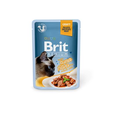 Brit Premium Cat Pouch with Tuna Fillets in Gravy - Консерва с кусочками филе тунца в соусе для взрослых кошек, 85 г