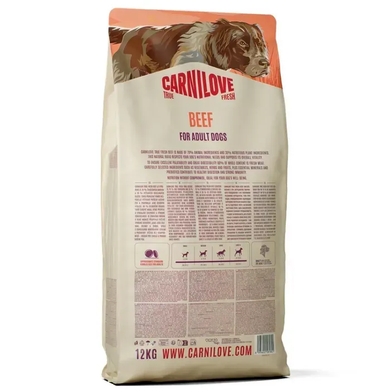 Carnilove True Fresh Beef Сухий корм з яловичиною для cобак, 12 кг
