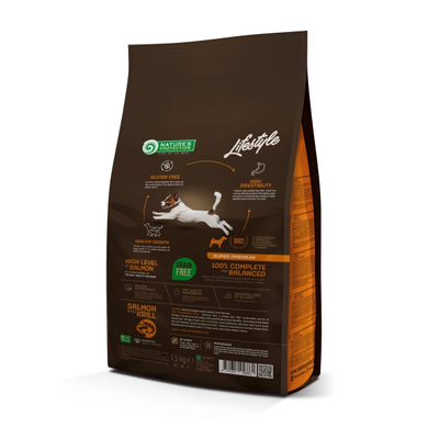 Nature&rsquo;s Protection Lifestyle Grain Free with Salmon and Crill for Junior All Breeds Сухий беззерновий корм з лососем та крилем для юніорів усіх порід, 1,5 кг