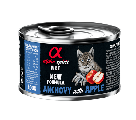 Alpha Spirit Anchovy with Red Apple Полнорационный влажный корм с анчоусами и яблоками для кошек