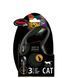 Flexi New Classic CAT - рулетка-поводок для кошек с тросом (3м/8кг), черный