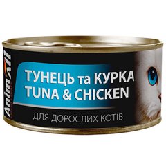 AnimAll Tuna & Chicken Вологий корм для кішок з тунцем та куркою, 85 г