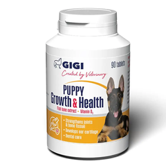 GiGi PUPPY Growth & Health N90 Витаминно-минеральный комплекс для укрепления костной и хрящевой ткани у щенков, 90 табл