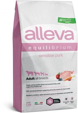 Alleva Equilibrium Sensitive Pork Adult All Breeds Повнораціонний корм зі свининою для дорослих собак всіх порід з чутливим травленням 2 кг