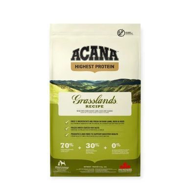 Acana Grasslands Dog Беззерновий сухий корм з ягням для дорослих собак, 2 кг