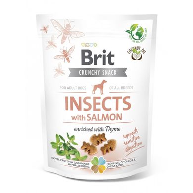 Brit Care Dog Crunchy Cracker Insects Лакомство для собак с насекомыми, лососем и тимьяном для чувствительного пищеварения