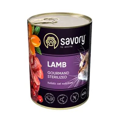 Savory Cat Gourmand Sterilized Lamb - Влажный корм для стерилизованных кошек с ягненком, 100 г