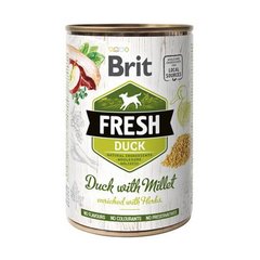 Brit Fresh Duck with Millet - Консерви зі шматочками свіжої качки та пшоном, 400 г