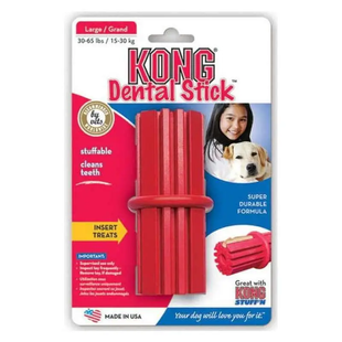 Kong Dental Stick Конг Резиновая игрушка зубная палочка для собак средних и больших пород, L