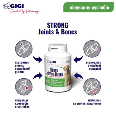 GIGI FOR LARGE Joints & Bones Вітамінно-мінеральний комплекс для зміцнення та відновлення суглобів у собак, 90 табл