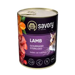 Savory Cat Gourmand Sterilized Lamb - Вологий корм для стерилізованих кішок з ягнятком, 400 г