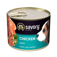 Savory Dog All Breeds Puppy Chicken Вологий корм (консерви) для цуценят всіх порід з куркою, 100 г