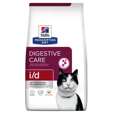 Hill's Prescription Diet i/d (AB+) Сухой корм с курицей для кошек при заболеваниях желудочно-кишечного тракта, 8 кг