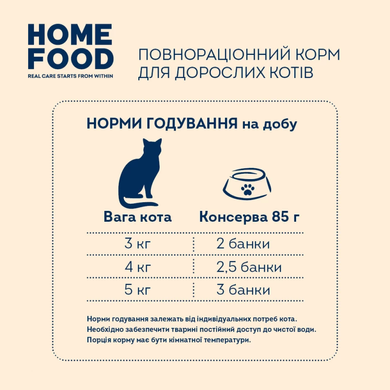 Home Food Консервований корм паштет з яловичиною для дорослих кішок, 85 г