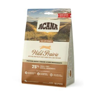 Acana Wild Prairie Сухий корм з куркою, індичкою та рибою для котів усіх порід та всіх стадій життя, 340 г