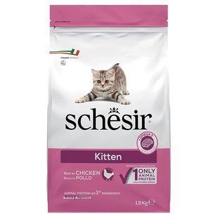 Schesir Cat Kitten Шезир Сухой монопротеиновый корм с курицей для котят, 1,5 кг