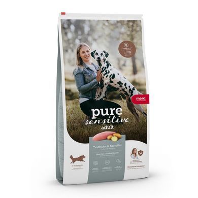 MERA pure sensitive fresh meat Truthahn & Kartoffel Сухой корм со свежим мясом индейки и картофелем для взрослых собак, 1 кг