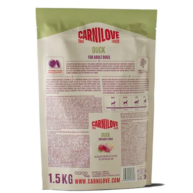 Carnilove True Fresh Duck Сухий корм з качкою для cобак, 1,5 кг