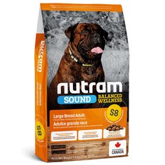 Nutram S8 Sound BW Холістик для дорослих собак великих порiд з куркою та вівсянкою, 20 кг