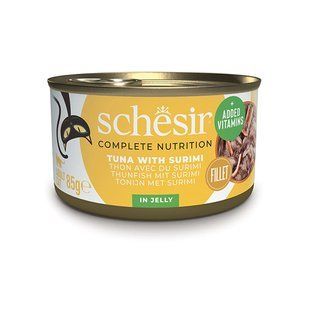 Schesir Tuna with Surimi Шезір Вологий корм тунець з сурімі в желе для котів, 85 г