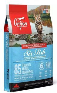 Orijen 6 Fish Cat&Kitten Сухий корм з рибою для котів всіх порід, 5,4 кг