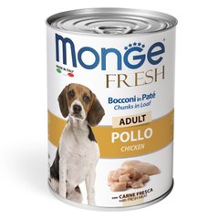 Monge Dog Fresh Chunks in Loaf Chicken Adult - Консерви з куркою для дорослих собак, 400 г