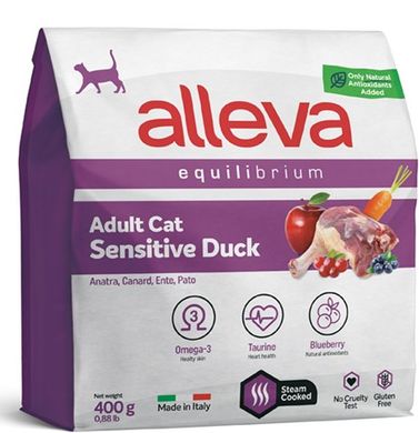 Alleva Equilibrium Sensitive Duck Adult Cat Полнорационный корм с уткой для взрослых кошек с чувствительным пищеварением 400 г