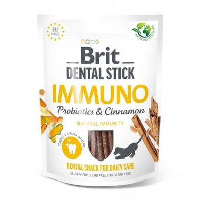 Brit Dental Stick Immuno - Лакомство для собак для крепкого иммунитета с пробиотиками и корицей