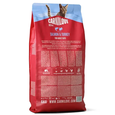 Carnilove Active Salmon & Turkey Сухой корм с лососем и индейкой для кошек, 6 кг