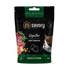 Savory Soft Snacks Digestion - М'які ласощі з качкою з чебрецем для покращення травлення котів