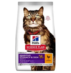Hill's Science Plan Feline Adult Sensitive Stomach and Skin Сухий корм з куркою для дорослих котів з чутливим травленням та шкірою, 7 кг