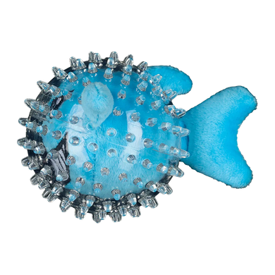 AnimAll GrizZzly Игрушка мягкая Акула с пищалкой для собак, цвет синий, 9 см