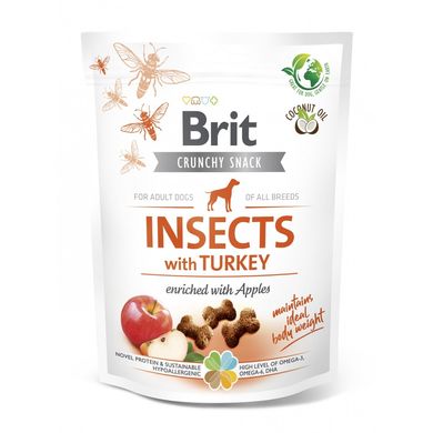 Brit Care Dog Crunchy Cracker Insects Лакомство с насекомыми и индейкой для поддержания веса собак