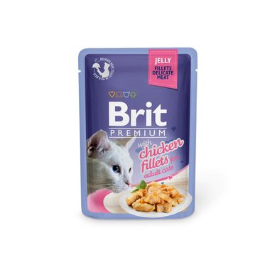 Brit Premium Cat Pouch with Chicken Fillets in Jelly - Консерва с кусочками куриного филе в желе для взрослых кошек, 85 г