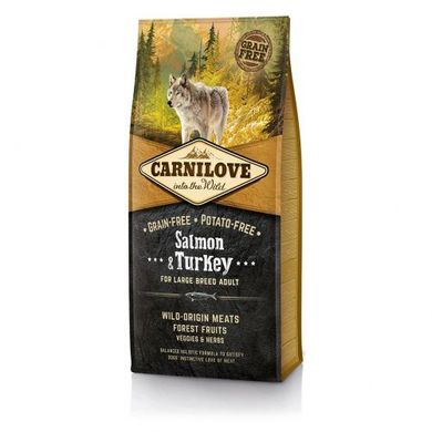 Carnilove Salmon&Turkey Large Breed Adult Полнорационный беззерновой сухой корм с лососем  индейкой для взрослых собак крупных пород весом