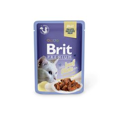 Brit Premium Cat Pouch with Beef Fillets in Jelly - Консерва зі шматочками філе яловичини в желе для дорослих кішок, 85 г
