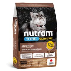 Nutram T22 Total GF Холістик для котів всіх життєвих стадій, з куркою та індичкою, без зерновий 20 кг