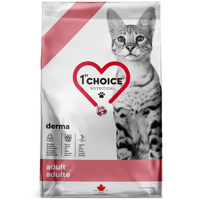 1st Choice Adult Derma - Сухий дієтичний корм для дорослих котів, 1,8 кг