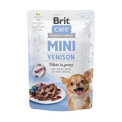 Brit Care Mini Venison Fillets in Gravy - Влажный корм из филе дичи в нежном соке для взрослых собак малых пород, 85 г