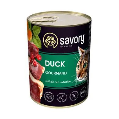 Savory Cat Gourmand Duck - Влажный корм для кошек с уткой, 100 г